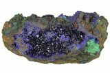 Sparkling Azurite Crystals with Malachite - Laos #170027-3